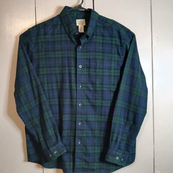 L.L. Bean Other - LL Bean Flannel Shirt Men's Size Large Relaxed Fit Plaid Blue/Green (0332P1)